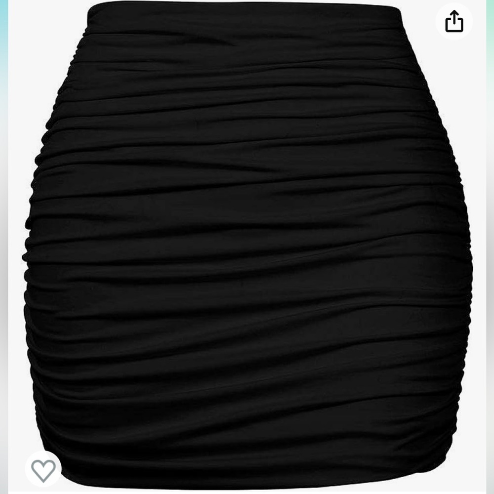 Women's Sexy High Waist Solid Tight Ruched Bodycon Mini Club Skirt. Brand New.
